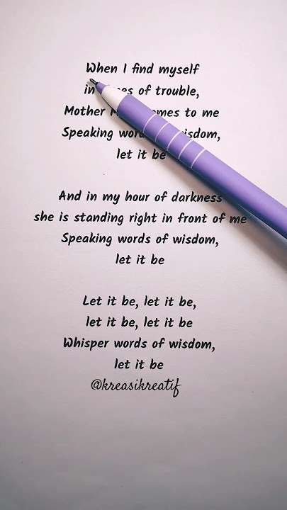 ✨ Timeless Wisdom in Just Three Words — Let It Be by The Beatles