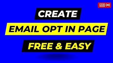 Unlock the Power of Email Marketing: Create a Free Opt-in Page in Minutes!
