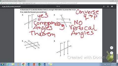Geometry Lesson 3.3 part 2 Proof with Parallel Lines