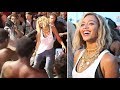 Beyonce Dances In The Street With Fans At Coney Island!! [2013]