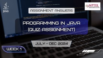 NPTEL Programming in Java Quiz Week 1 Answers | July 2024 - Oct 2024