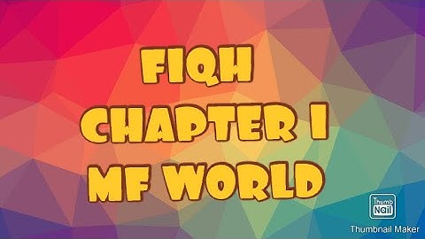 ||MADRASA FIQH PDF NOTE CHAPTER 1 8TH STD ||MF WORLD