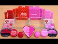 Pink vs Red - Mixing Makeup Eyeshadow Into Slime ASMR