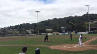 Batman's first pitch to Matt Chavez is a bit high. Pacifics face Vallejo in about 5 minutes. #MarinB