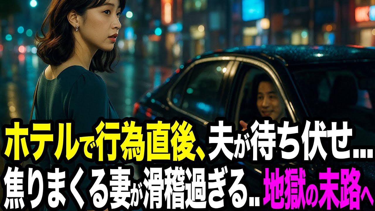 【シタ妻】ホテルで不倫...行為直後、夫が待ち伏せ...焦りまくる妻が滑稽過ぎる。探偵の報告で一気に逃げ道を潰され、人生終わった【修羅場朗読】