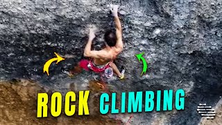 Climber Traversing a Rock through the Era Vella Line