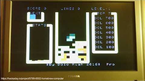 6502 Homebrew Computer and language playing Tetris