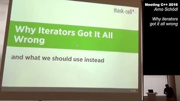 Why iterators got it all wrong - Arno Schödl - Meeting C++ 2016