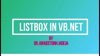 LISTBOX IN VB.NET BCA-403