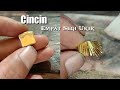 Cincin Empat Segi Ukir