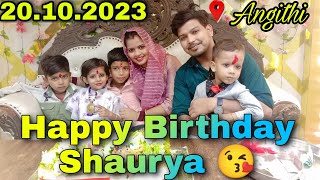 Celebrated Shauryas 3Rd Birthday In Angithi Restaurant . शरय क तसर जनमदन