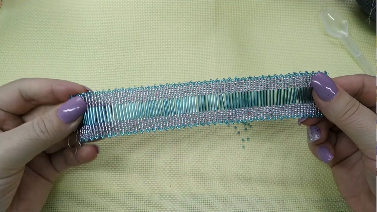 Браслет из стекляруса и бисера. Меланж./Bracelet made from bugles and beads. Melange.