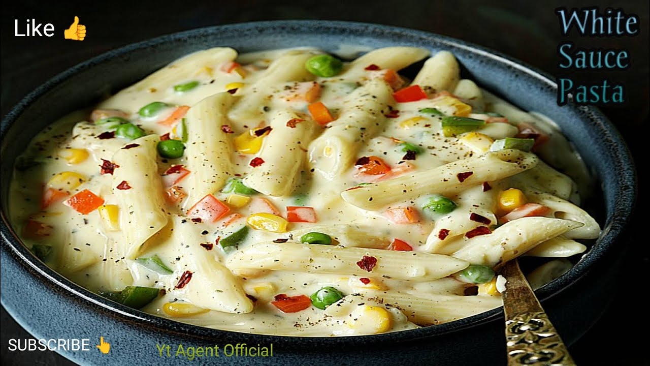 White Sauce Pasta 🍝 Recipe | Creamy & Cheesy Fusilli Pasta White Sauce || 