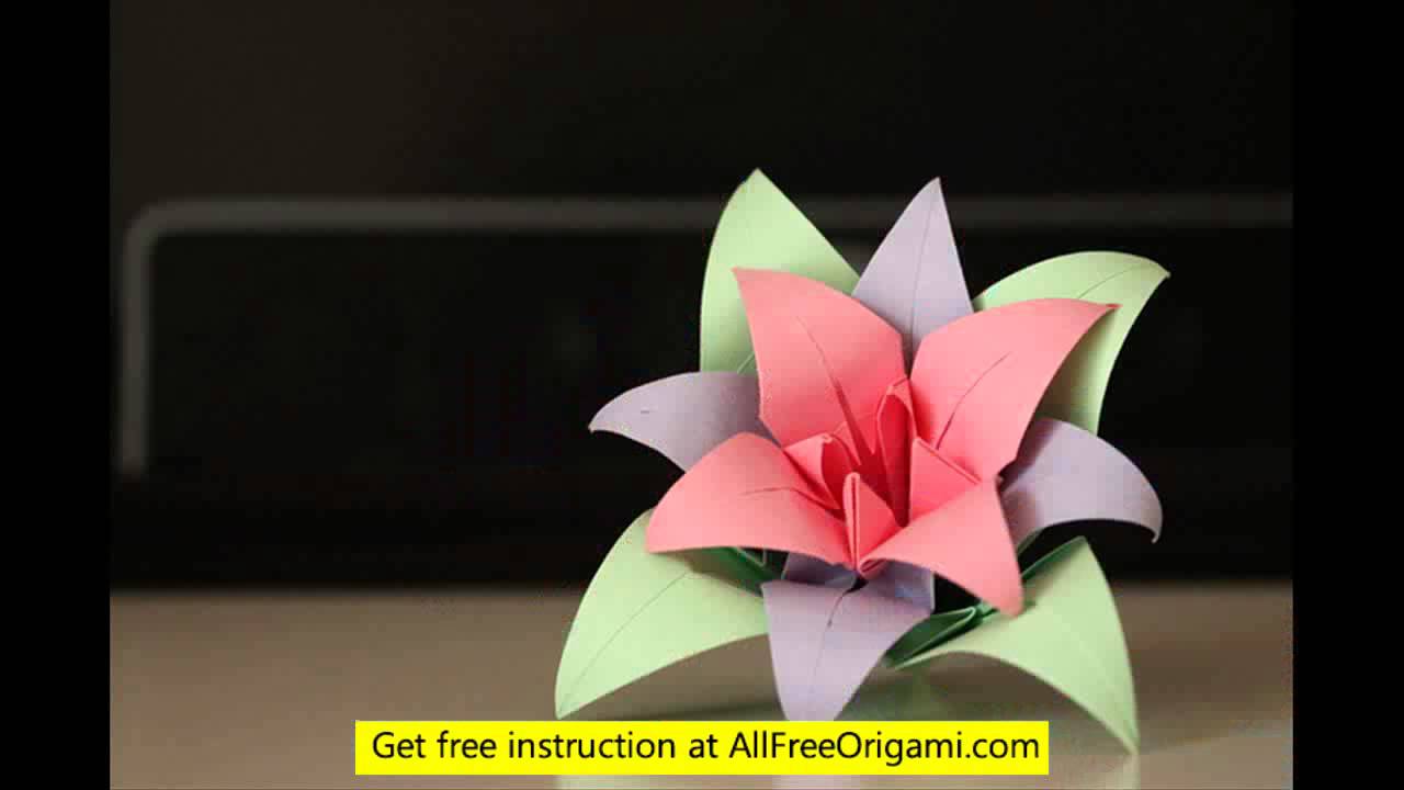 origami lily with stem YouTube