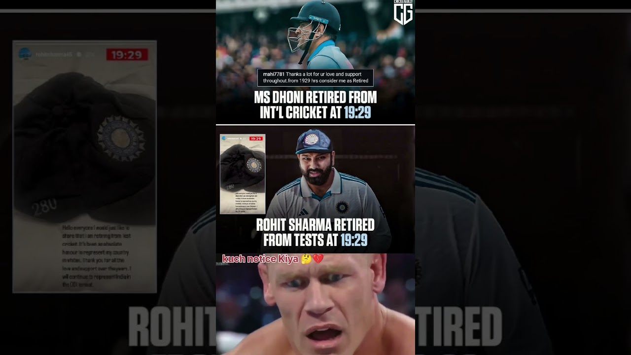 MS Dhoni retired from international cricket at 𝟏𝟗-𝟐𝟗 & Now, Rohit Sharma announced his Test retirem