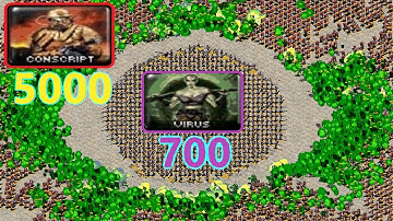 Virus surrounded by Conscripts - Same Cost - Red Alert 2