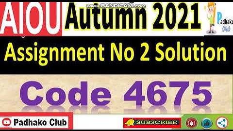 ⏩ AIOU Code 4675 Solved Assignment No.2 Autumn 2021 || Level: MSc Economics
