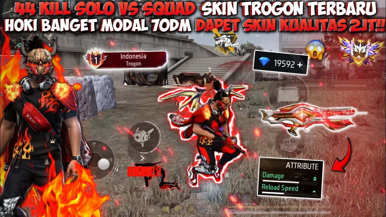 44 KILL SOLO VS SQUAD PAKE SKIN TROGON TERKUAT!! SPIN TROGON TERBARU MODAL 70DM LANGSUNG DAPET!!!