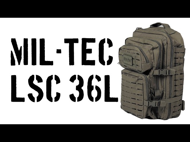MIL-TEC Laser Cut Black Molle Rucksack 36L Large Assault Pack Army 