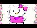 Cute and Easy Hello Kitty Drawing for Kids!   💜 Easy Hello Kitty Drawing and Colouring for Kids 💖