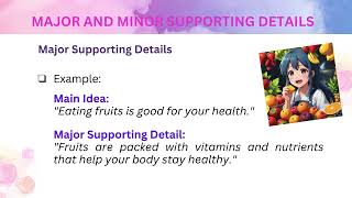 Video 1 Major and Minor Supporting Details