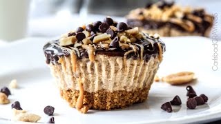 Almost No-Bake Mini Chocolate Peanut Butter Pies