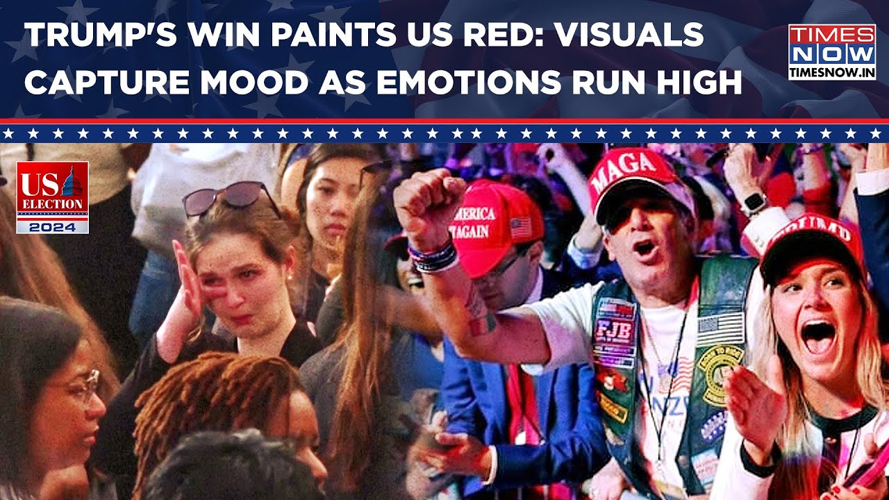 Trump Visuals Trump's Historic Win Paints US Red| Visuals Capture Mood As Emotions ...