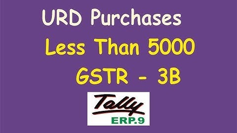 GSTR - 3B  REPORT || URD Purchases Less Than 5000 Per Day Tally ERP.9