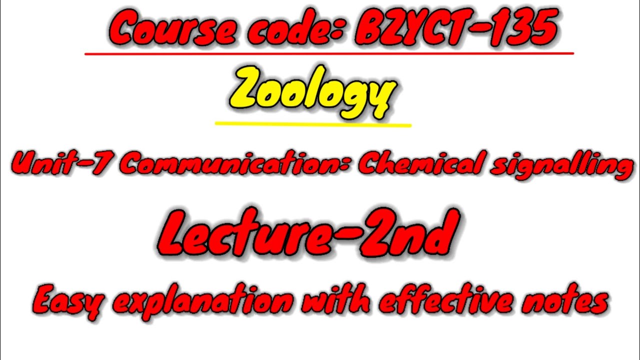 IGNOU zoology | bzyct-135 | 2nd year zoology | Communication:Chemical signalling| bsc g | Experience