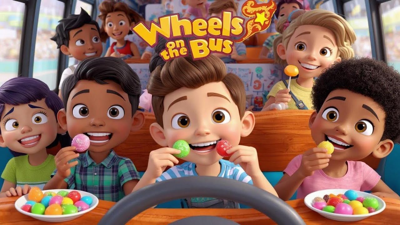 Wheels on the Bus 🚍 | 3D Animated Kids Song 🌈 | Nursery Rhymes for ...