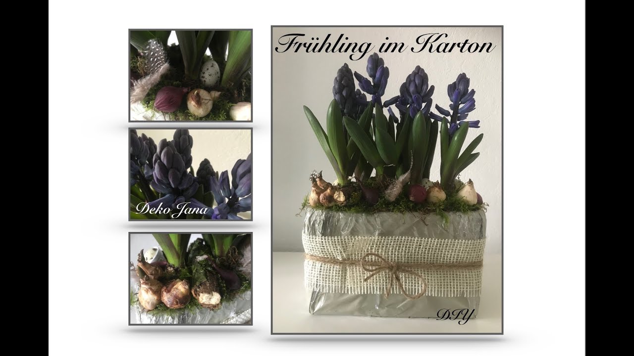 DIY: Upcycling, Frühling im Karton🌷, Osterdeko mal anders, Wohn.- und Deko Idee / Deko Jana