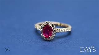 Famous Oval Ruby Ring in 14kt Yellow Gold with Diamonds (3/8ct tw) Wealth