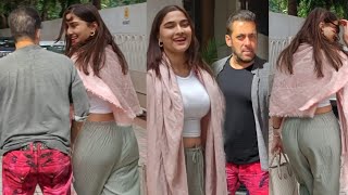 Salman Khan and Saiee Manjrekar Fresh Appearance in Recent Time with Macho Look at Mumbai Street