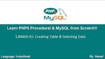 PHP Procedural & MySQLi Lesson 41: Creating Table & SQL SELECT Statement  (Urdu/Hindi)