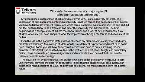 presentation on “My first weeks as freshman”