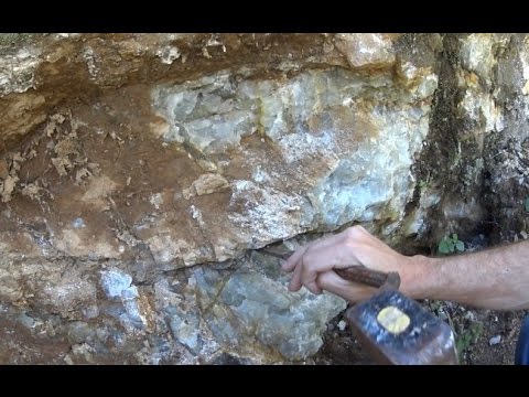 Serching semi-precious stones on an ancient mine gallery.