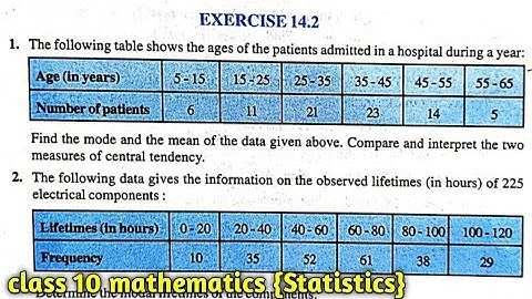 CBSE Class 10 Exercise 14.2 NCERT SOLUTION | STATISTICS CLASS 10 |