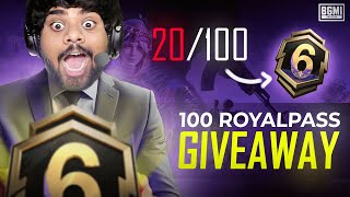 100 RP Giveaway But 20 Given Already |  Battlegrounds Mobile India  | BGMI Live Telugu