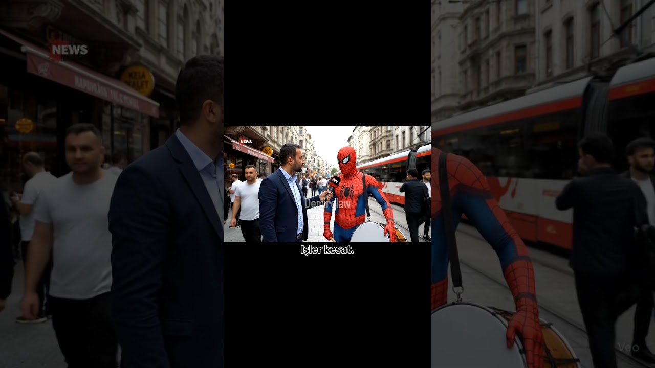 Ekmek parası aga , veo3 #veo3 #veo #yapayzeka #örümcekadam #marveluniverse #davulcu #yaşam #sinema