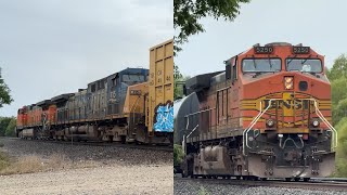 Fast 2x1 BNSF Manifest train ft CSX YN2 AC44CW!! BNSF Transcon: Emporia sub..8/10/24