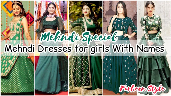 Types of Mehndi dresses for girls/mehndi dress/mehndi dress for bride/mehndi outfits ideas with name