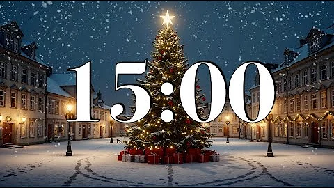 15 Minute Christmas Music Timer 🎄 Instrumental Jazz Carols, Tree, Snow & Classroom Study Countdown