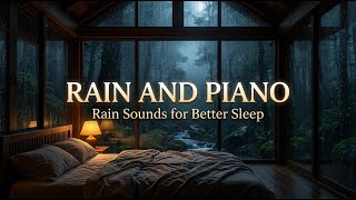 Rainy River View from a Woodland Cabin | Deep Sleep Piano Sounds