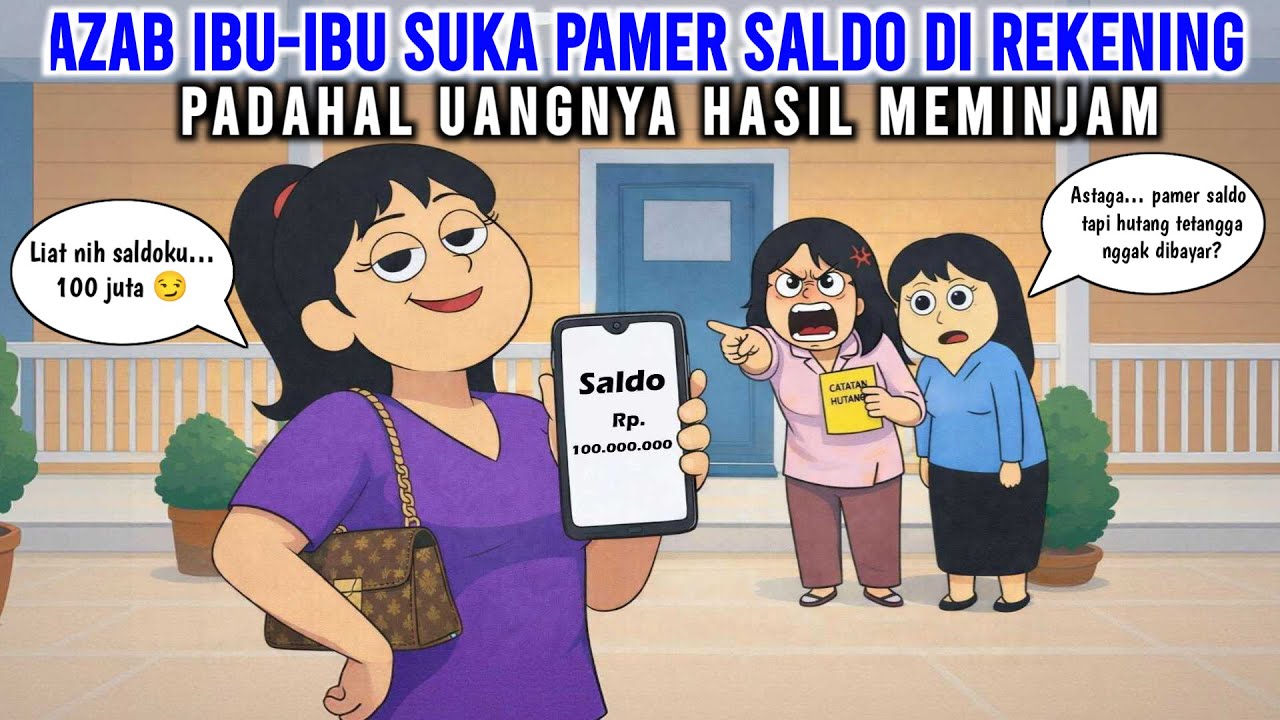 AZAB IBU-IBU SUKA PAMER SALDO DI REKENING PADAHAL UANGNYA HASIL MEMINJAM | ANIMASI AZAB