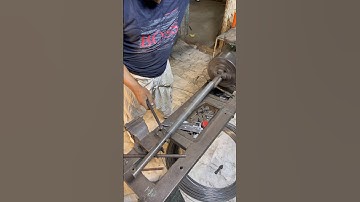 Long Iron Wire Spring Crafting on Lathe Machine #shorts