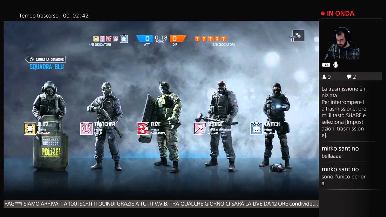 LIVE RAINBOW SIX SIEGE ITA HD YouTube gaming - YouTube