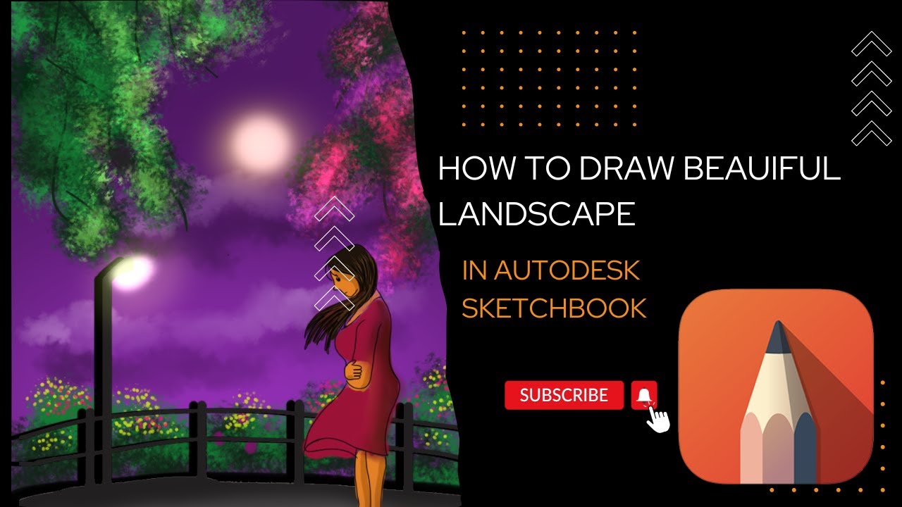 How to draw beautiful landscape in autodesk sketchbook / autodesk ...