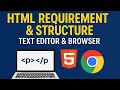HTML Requirements &amp; Structure Explained | Text Editor &amp; Browser Setup | HTML Lecture 4 in Urdu/Hindi