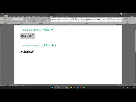 "Increase and decrease font size in ms word using shortcut-key"