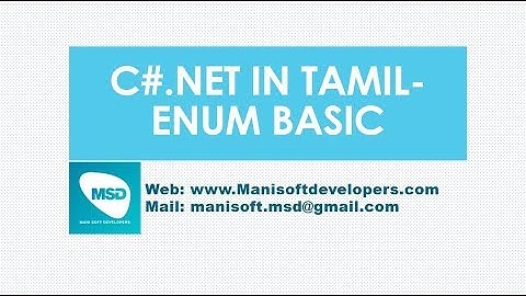 C#.Net in Tamil Part 56 - Enum Basic